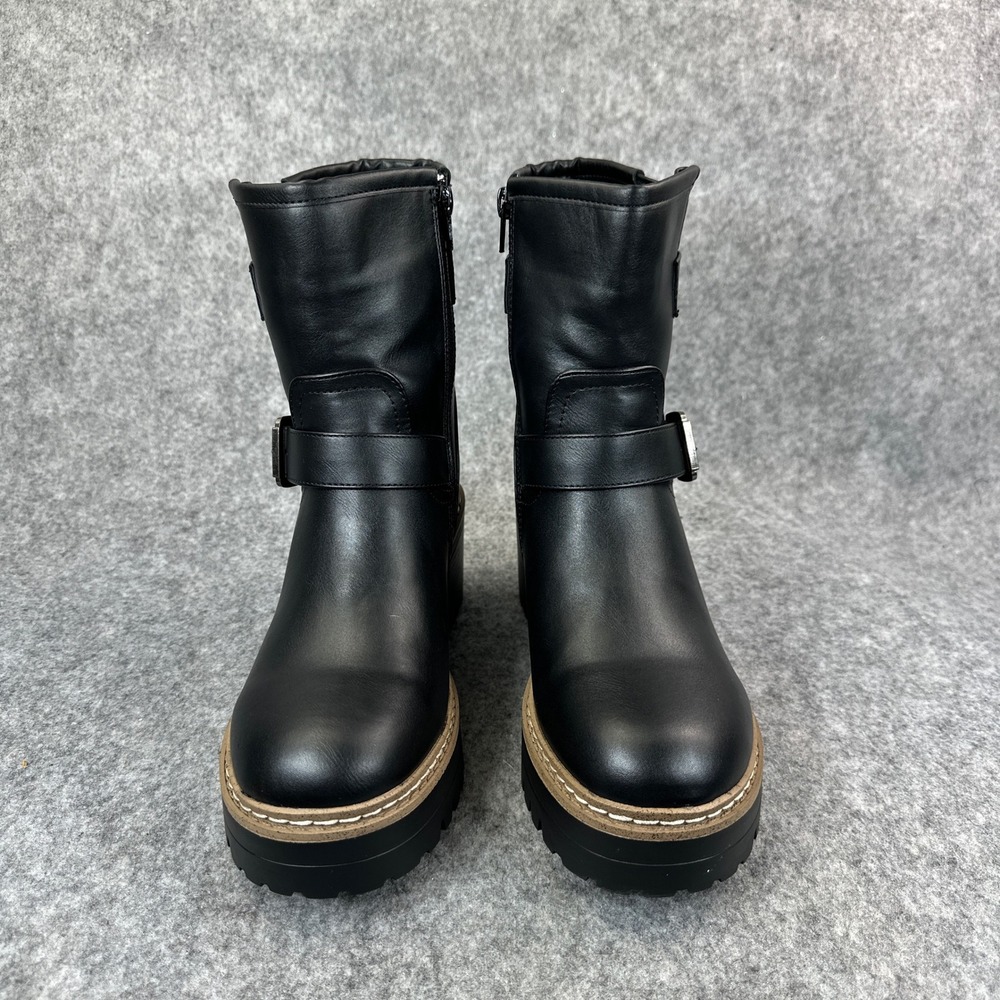 Sincerely Jules Marise Black Moto Boots Womens 8 Platform Lug Sole - Picture 14 of 14